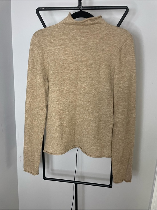 Wilfred Tops - Wilfred Tan Mock Neck Long Sleeve Top